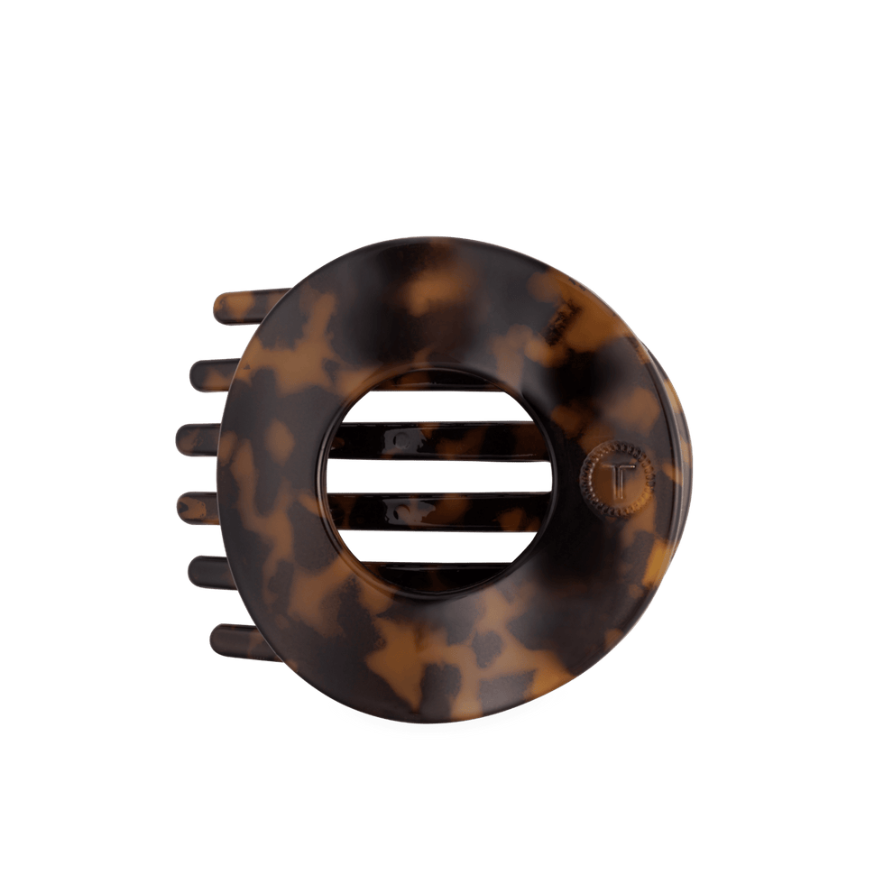 Tortoise Large Flat Circle Hair Clip - Hair Clips - TELETIES
