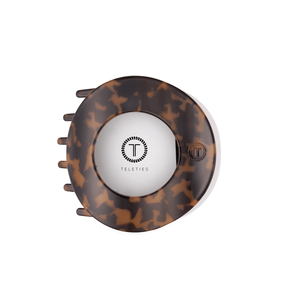 Tortoise Large Flat Circle Hair Clip - Hair Clips - TELETIES
