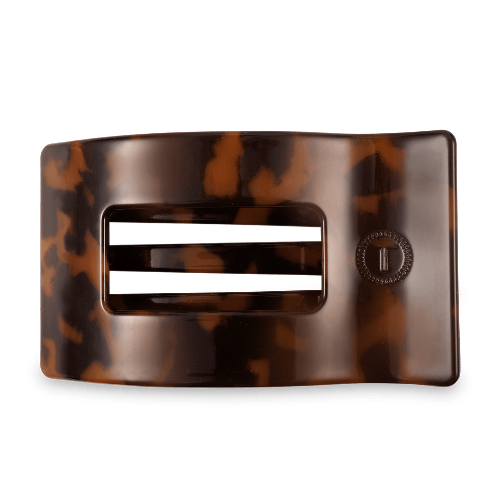 Tortoise Large Flat Rectangle Hair Clip - Hair Clips - TELETIES
