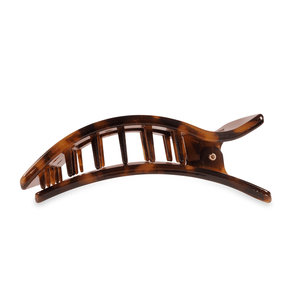 Tortoise Large Flat Rectangle Hair Clip - Hair Clips - TELETIES
