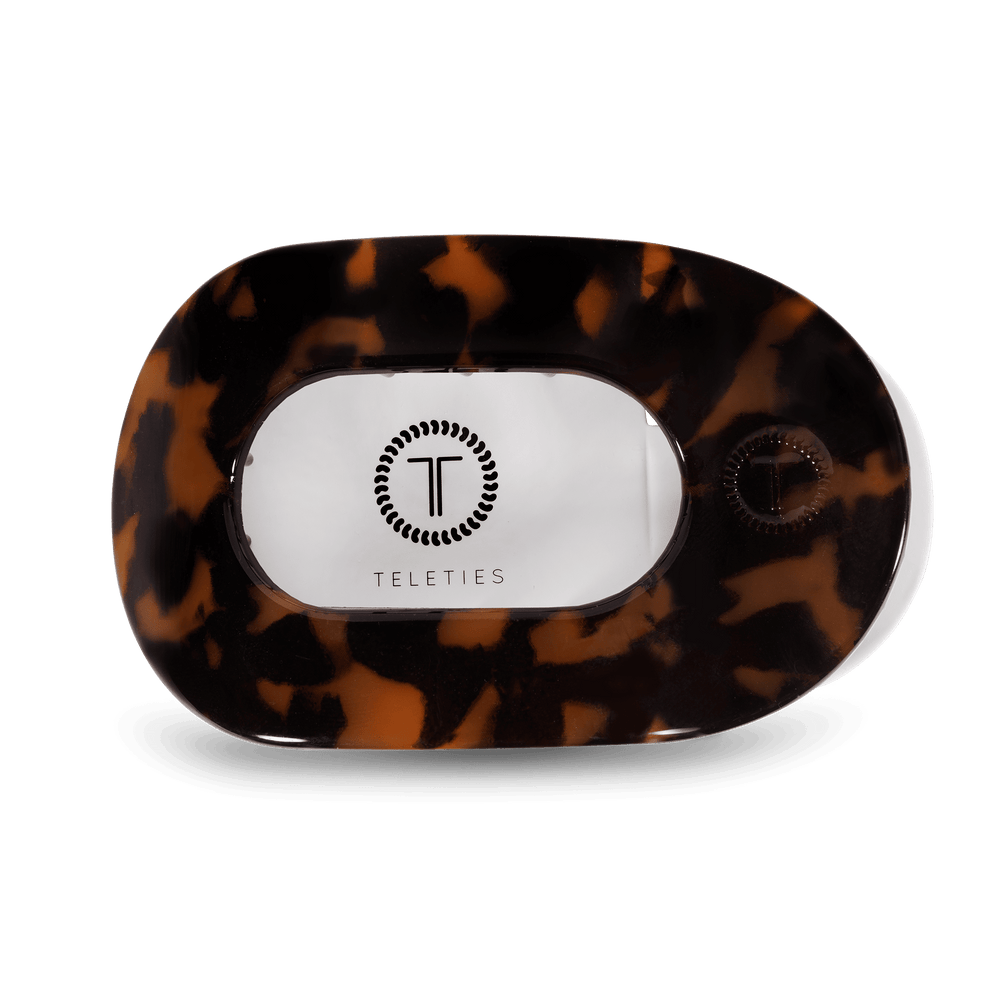 Tortoise Large Flat Round Hair Clip - Hair Clips - TELETIES
