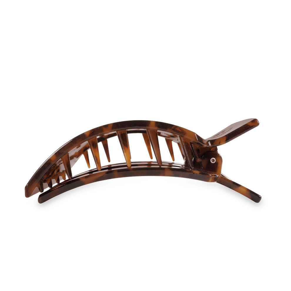 Tortoise Large Flat Square Clip - Large Hair Clip - TELETIES
