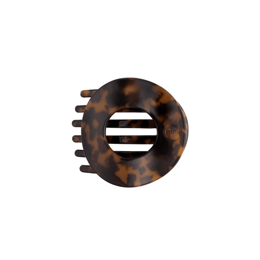 Tortoise Medium Flat Circle Hair Clip
                in Brown - Medium
              