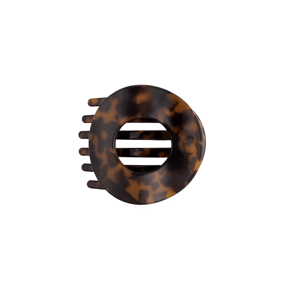 Tortoise Medium Flat Circle Hair Clip - Hair Clips - TELETIES
