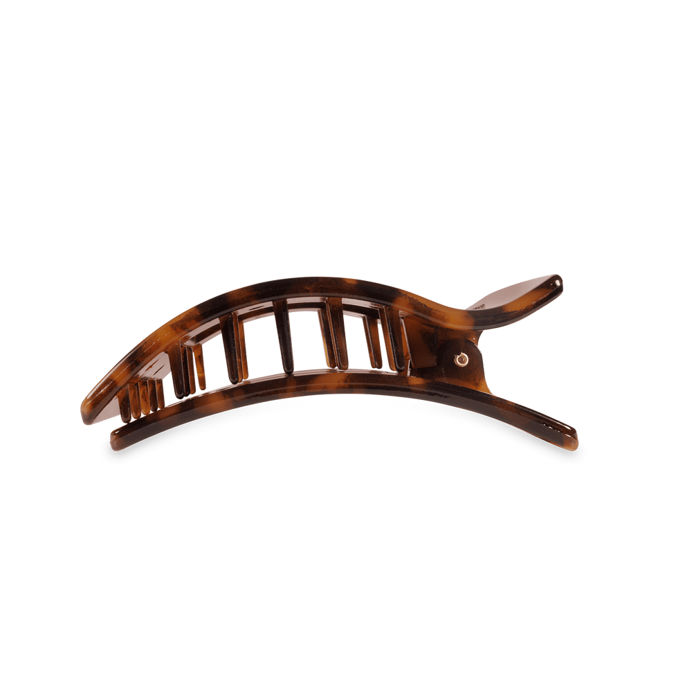Tortoise Medium Flat Rectangle Hair Clip - Hair Clips - TELETIES
