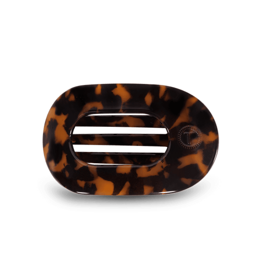 Tortoise Medium Flat Round Hair Clip in Brown - Medium
