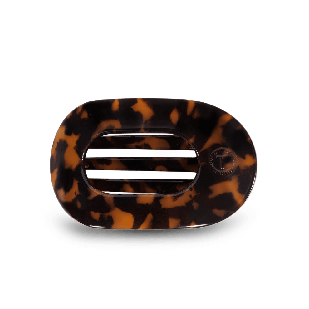 Tortoise Medium Flat Round Hair Clip - Hair Clips - TELETIES
