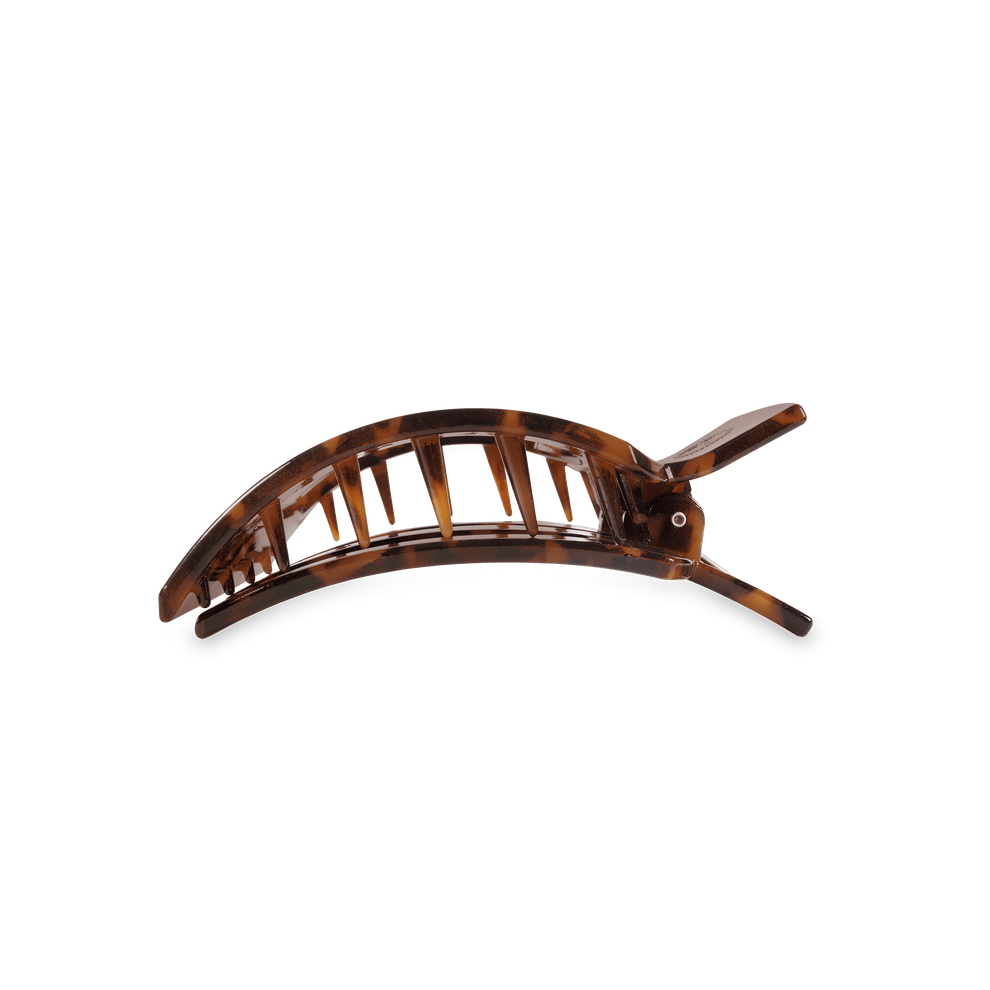 Tortoise Medium Flat Square Clip - Medium Hair Clip - TELETIES
