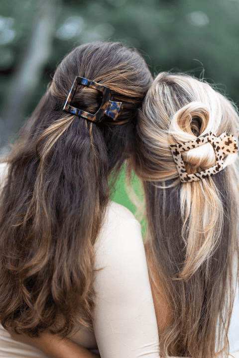 Tortoise Medium Flat Square Hair Clip