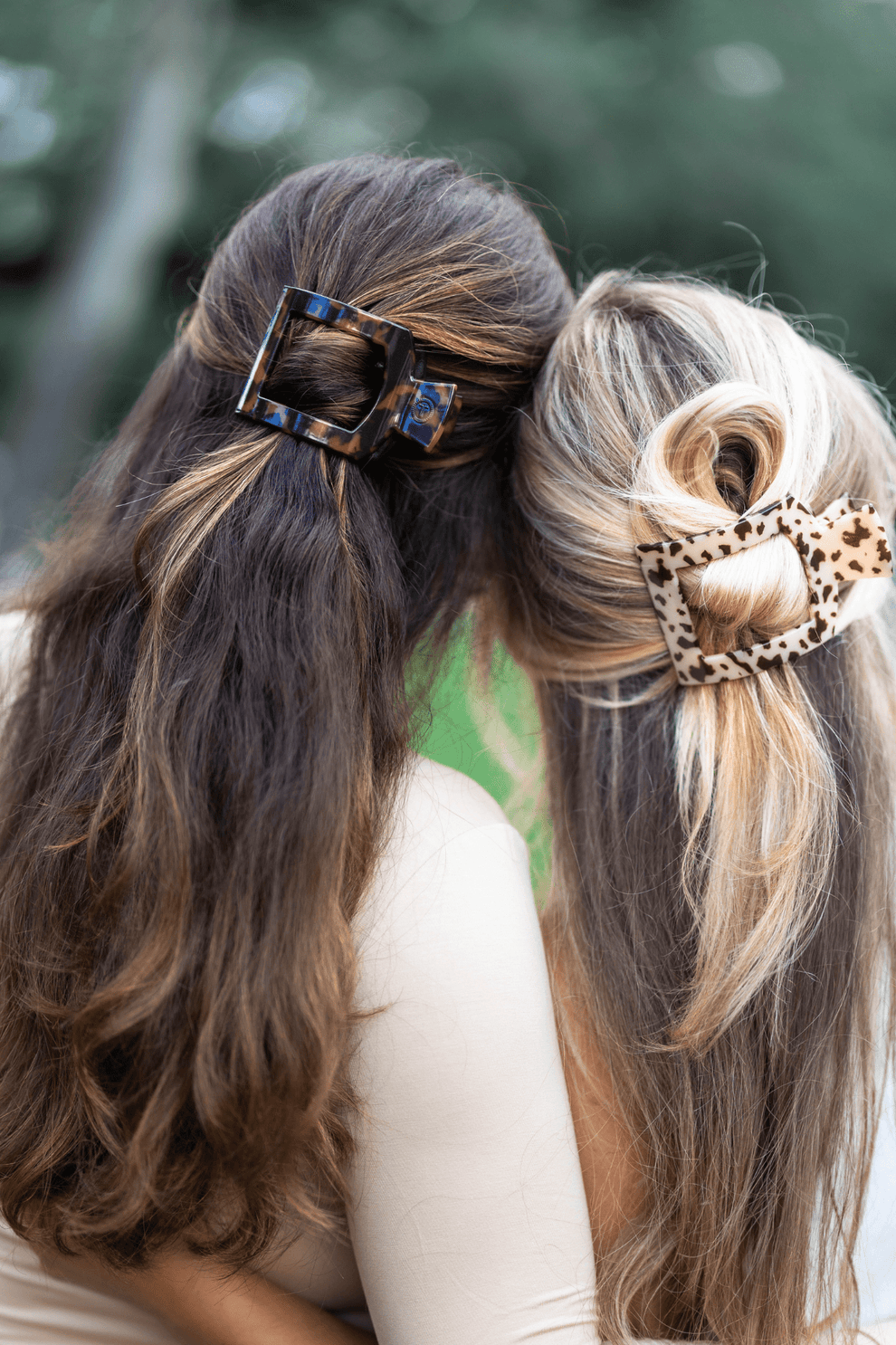 Tortoise Medium Flat Square Clip - Medium Hair Clip - TELETIES

