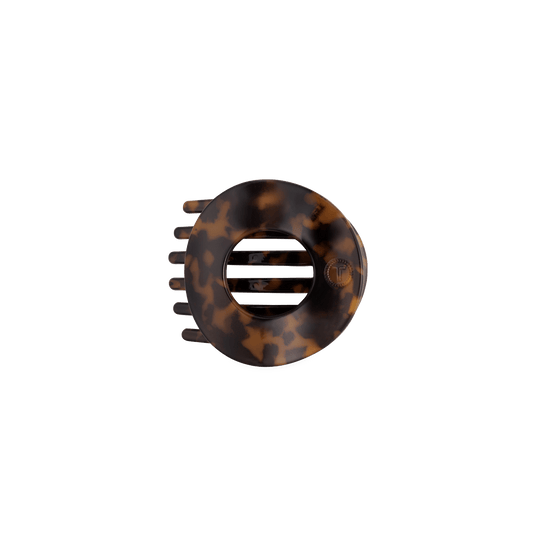 Tortoise Small Flat Circle Hair Clip
                in Brown - Small
              