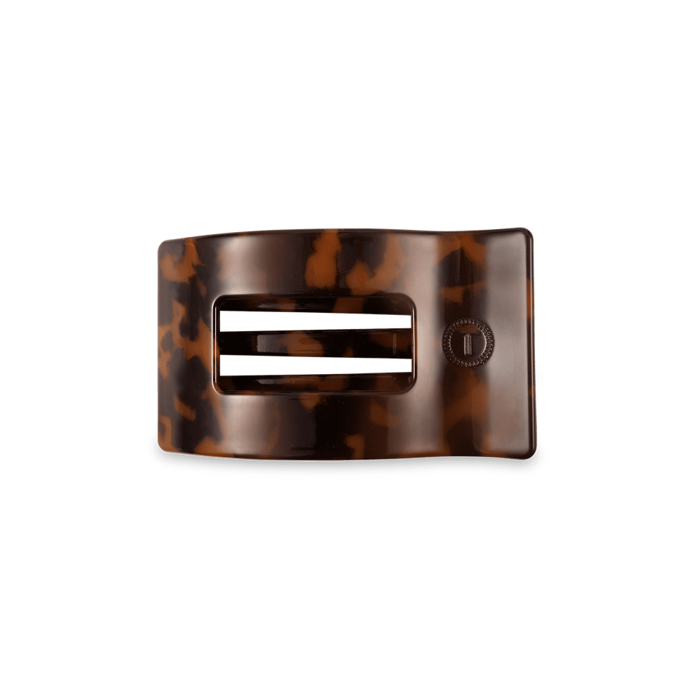Tortoise Small Flat Rectangle Hair Clip - Hair Clips - TELETIES
