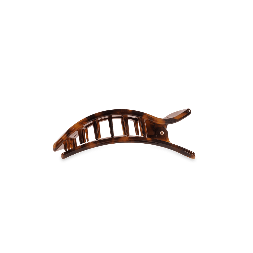 Tortoise Small Flat Rectangle Hair Clip - Hair Clips - TELETIES
