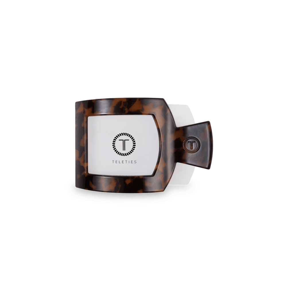 Tortoise Small Flat Square Clip - Small Hair Clip - TELETIES
