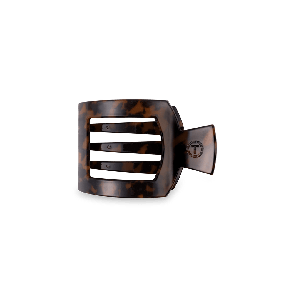 Tortoise Small Flat Square Clip - Small Hair Clip - TELETIES
