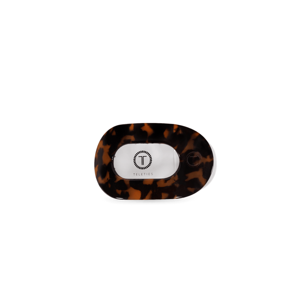 Tortoise Tiny Flat Round Clip - Hair Clips - TELETIES
