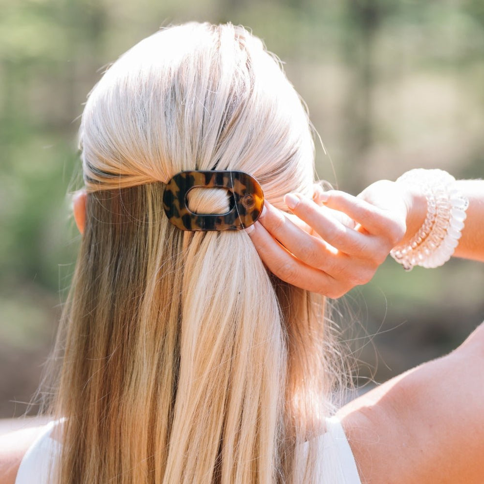 Tortoise Tiny Flat Round Clip - Hair Clips - TELETIES
