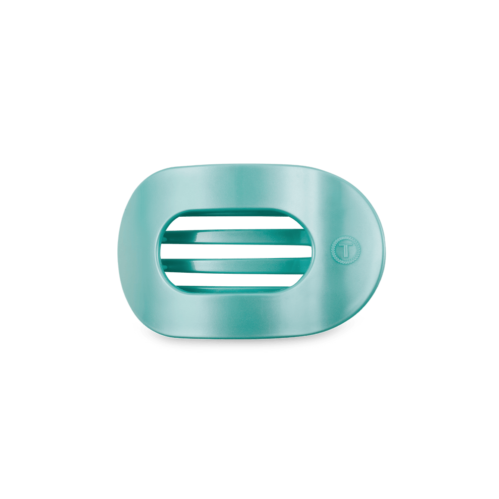 Totally Turquoise Small Flat Round Hair Clip - Small Hair Clip - TELETIES
