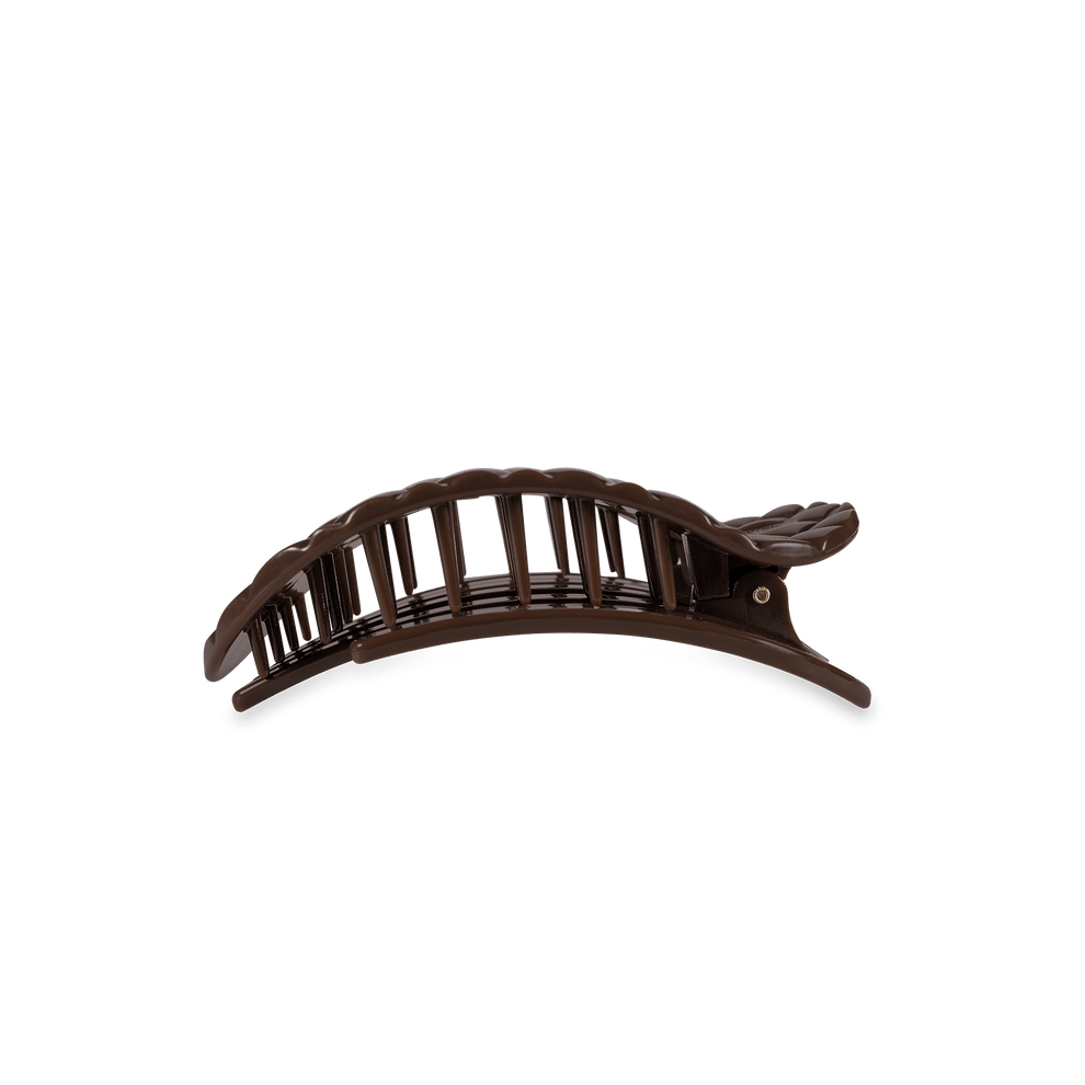 Truly Taupe Quilted Small Flat Round Hair Clip - Hair Clips - TELETIES
