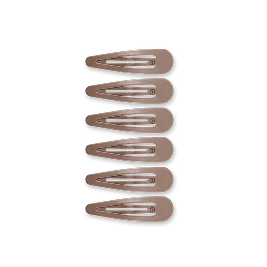 Truly Taupe Snap Clips (6Ct) in Brown Beige