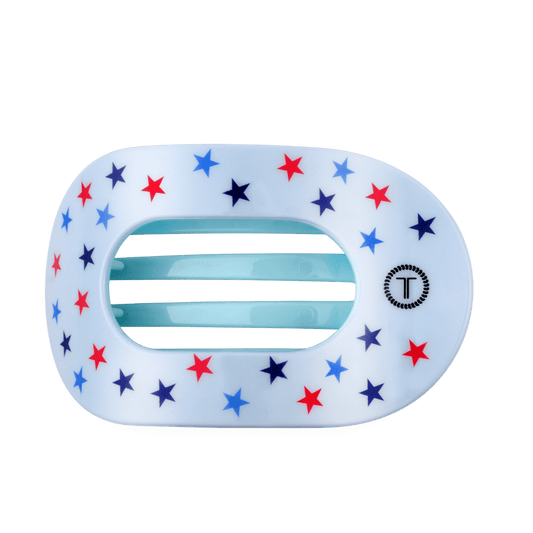United We Sparkle Large Flat Round Hair Clip
                in Blue - Large
              