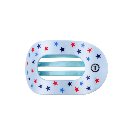 United We Sparkle Medium Flat Round Hair Clip
                in Blue - Medium
              