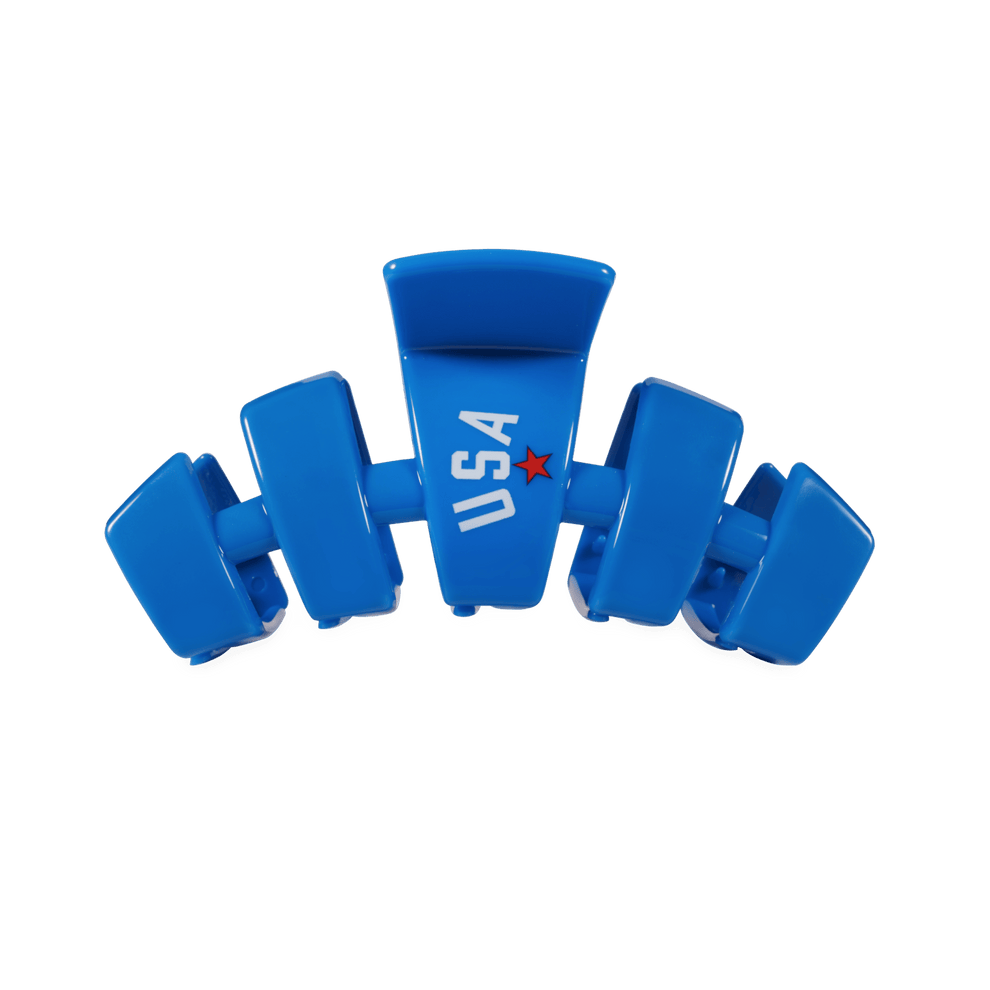 USA Classic Blue Medium Claw Clip - Hair Clips - TELETIES
