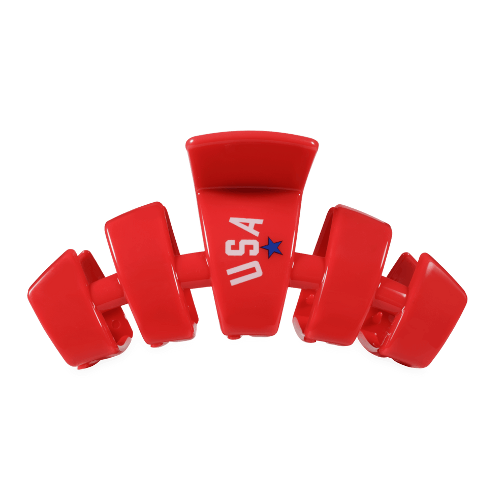USA Classic Red Large Claw Clip - Hair Clips - TELETIES
