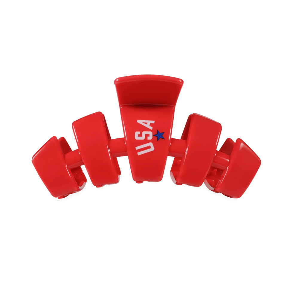 USA Classic Red Medium Claw Clip - Hair Clips - TELETIES
