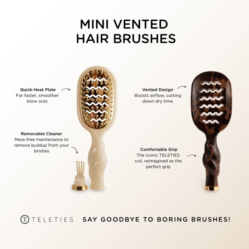 TELETIES - Vented Hair Brush Bundle in Tan Tortoise - Image 4
