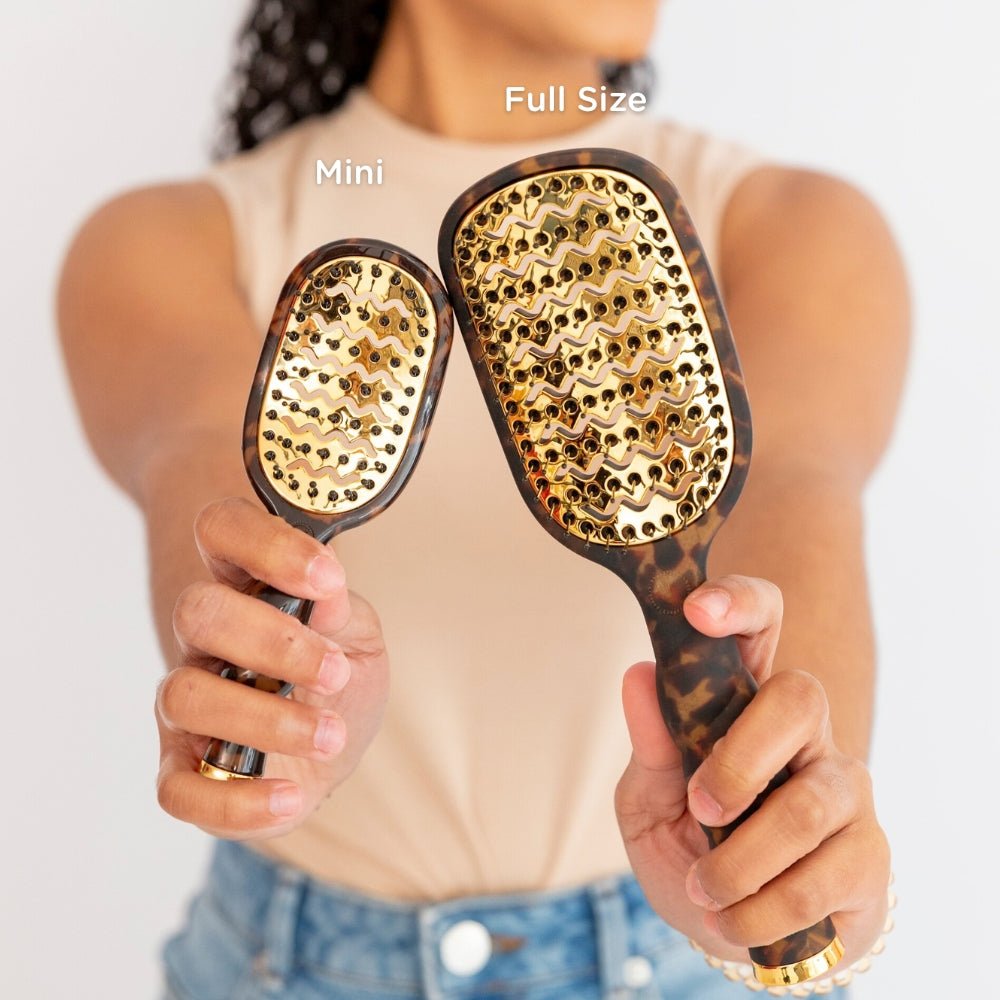 TELETIES - Vented Hair Brush Bundle in Tan Tortoise