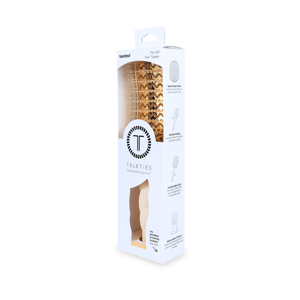 Vented Hair Brush - Tan - Hairbrush - TELETIES
