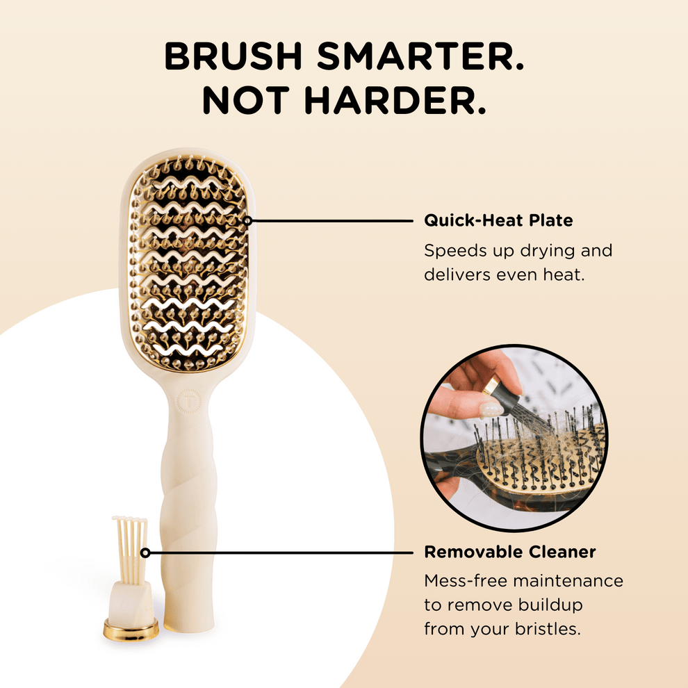 Vented Hair Brush - Tan - Hairbrush - TELETIES
