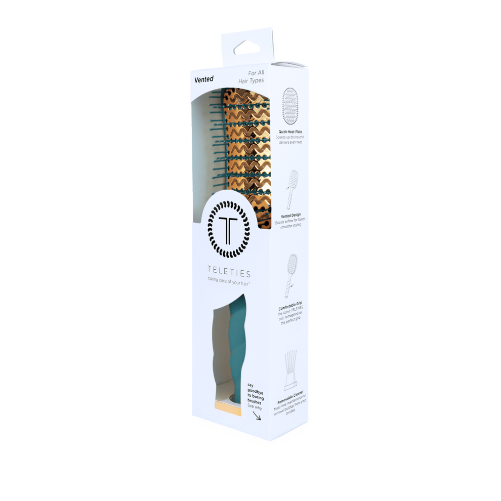 Vented Hair Brush - Teal With It - Hairbrush - TELETIES
