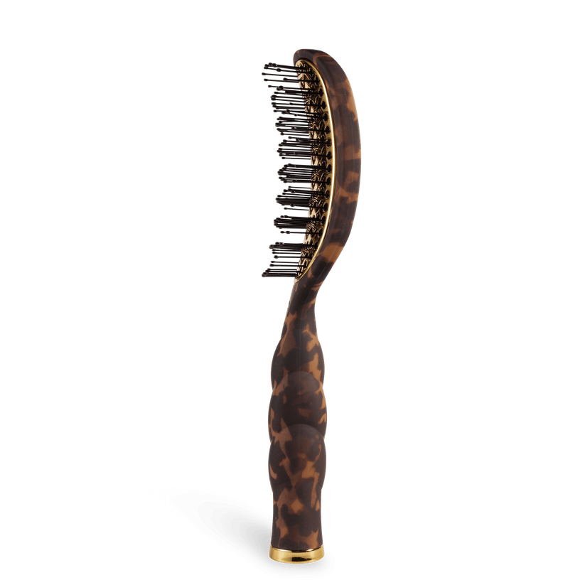 TELETIES - Vented Hair Brush - Tortoise in Brown Black - Full Size - Image 2