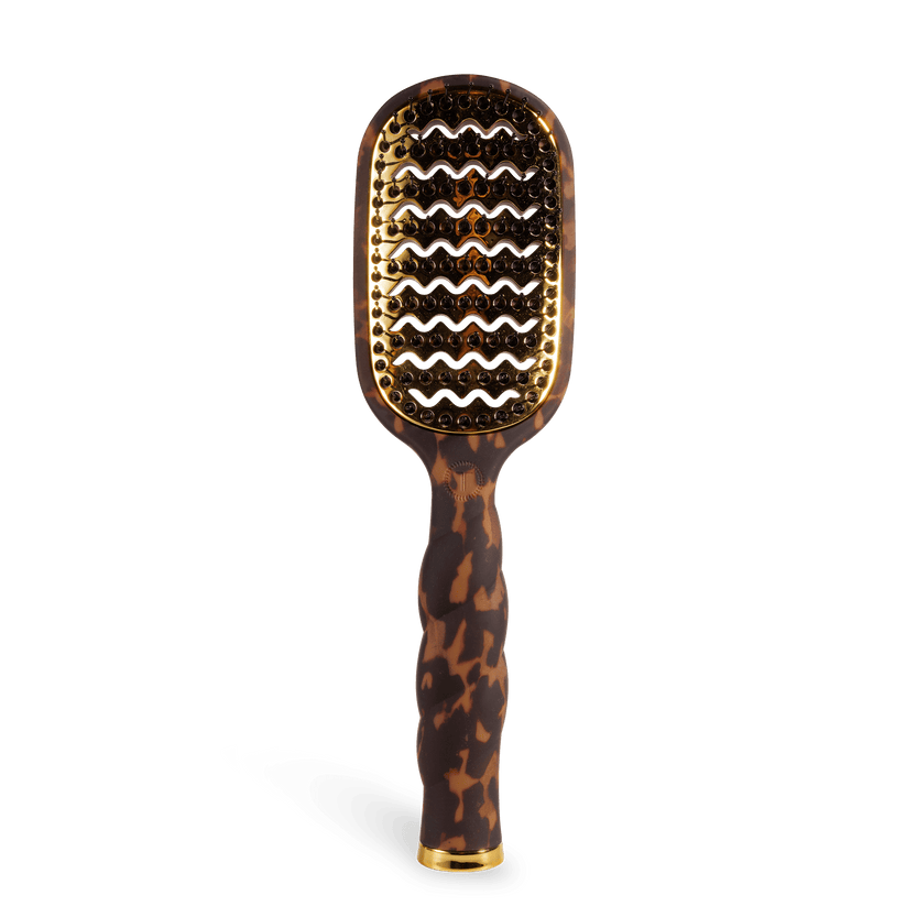 TELETIES - Vented Hair Brush - Tortoise in Brown Black - Full Size - Image 1