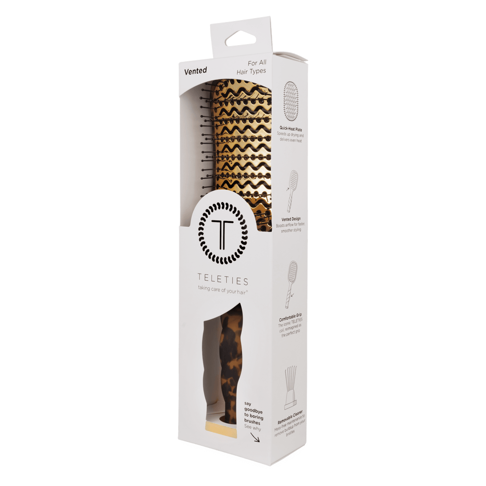 Vented Hair Brush - Tortoise - Hairbrush - TELETIES
