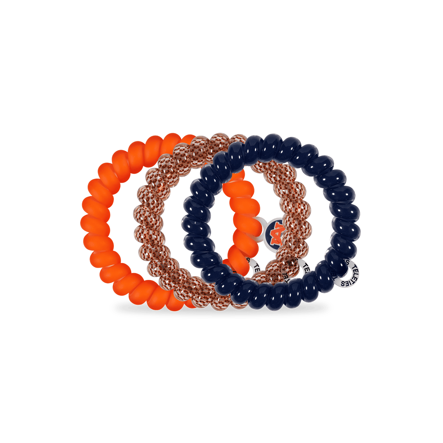 TELETIES - War Eagle! Large Hair Ties in Orange Navy - Large