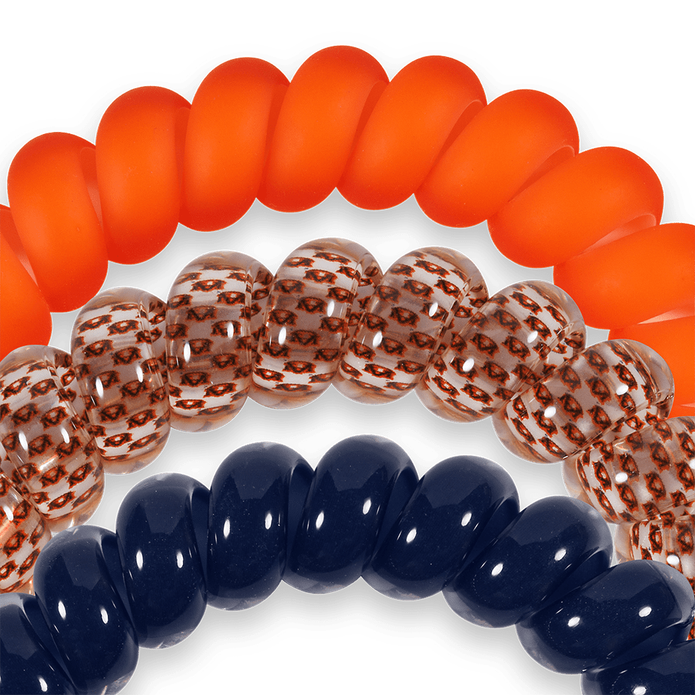 TELETIES - War Eagle! Large Hair Ties in Orange Navy - Large