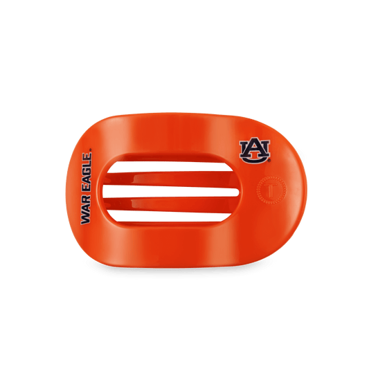 War Eagle! Medium Flat Round Hair Clip in Orange Navy - Medium