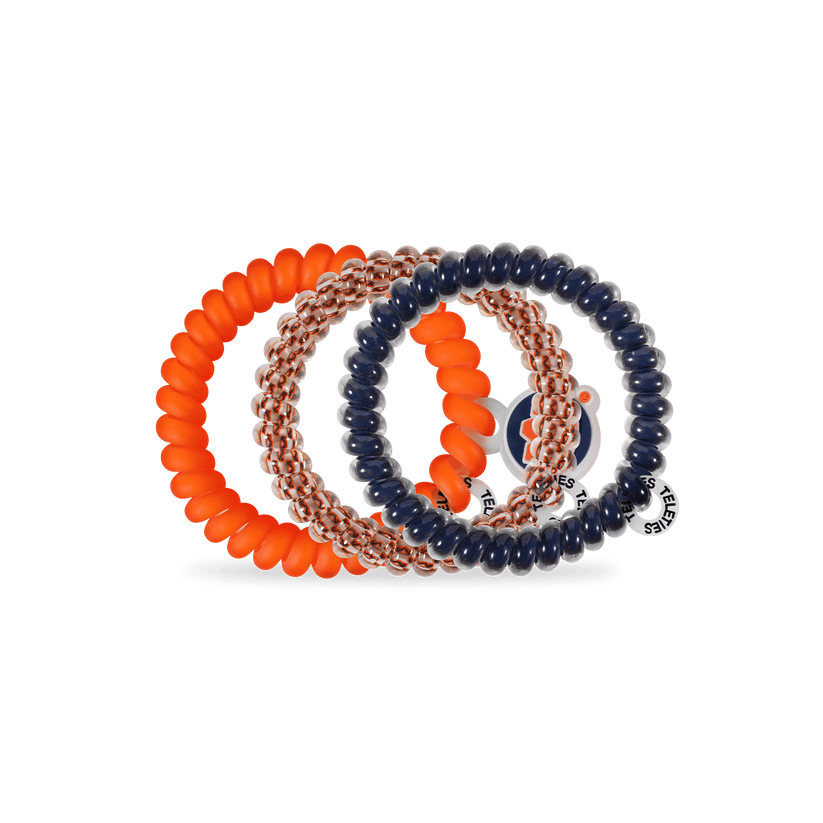 TELETIES - War Eagle! Small Hair Ties in Orange Navy - Small - Image 2