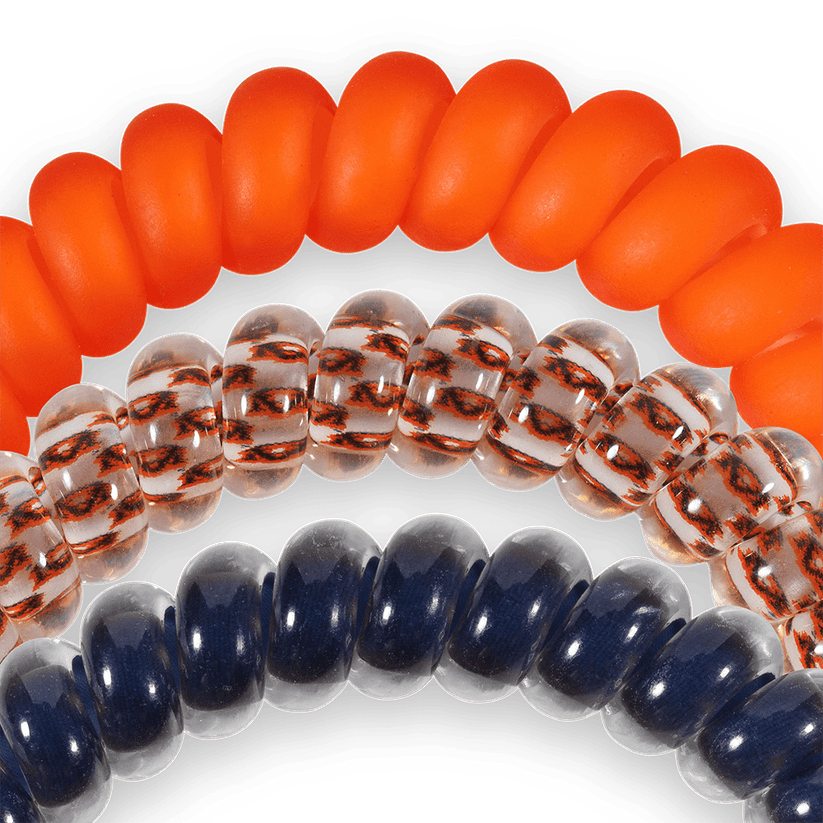 TELETIES - War Eagle! Small Hair Ties in Orange Navy - Small - Image 3