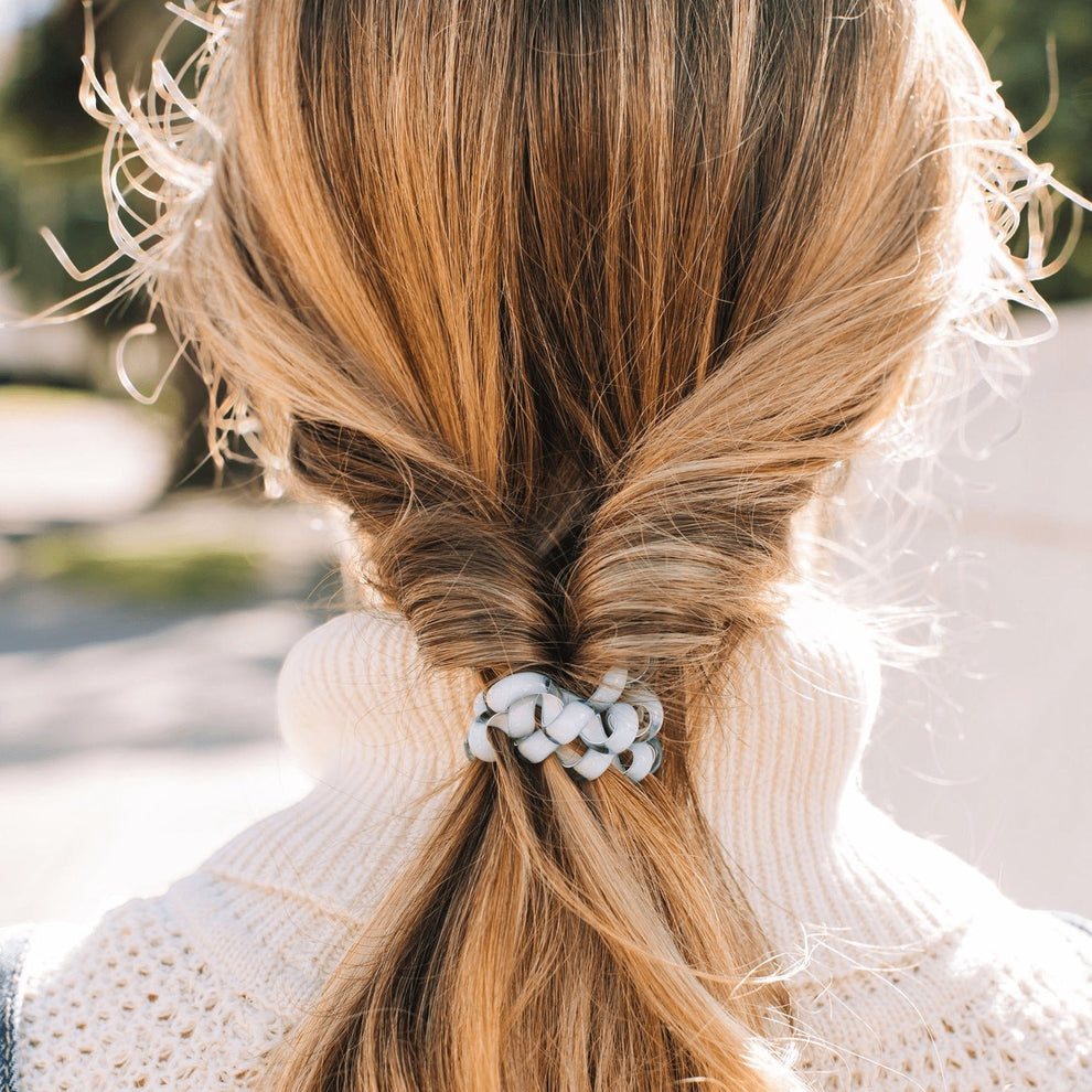 Washed Denim Large Hair Ties - Hair Ties - TELETIES
