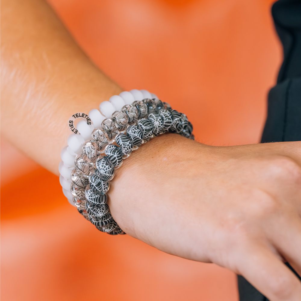 TELETIES - Webbed Large Hair Ties in Black White - Large