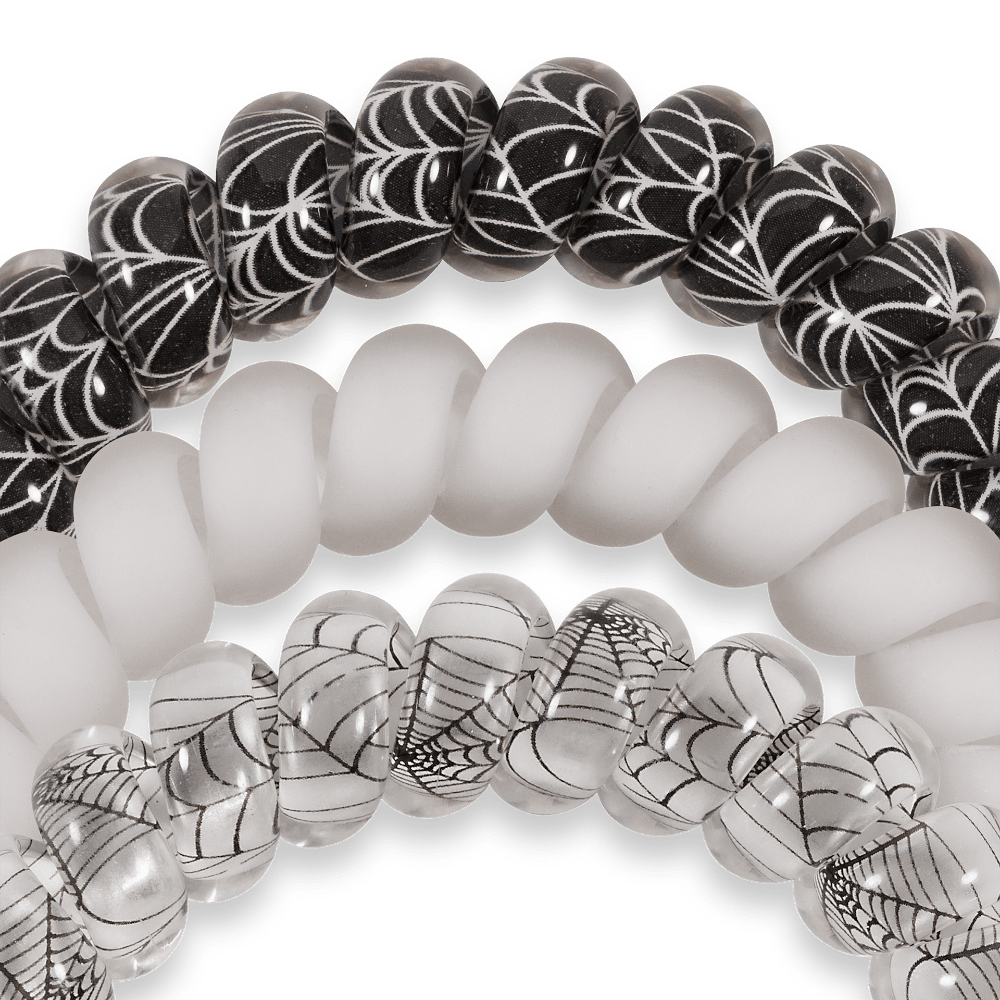 TELETIES - Webbed Large Hair Ties in Black White - Large