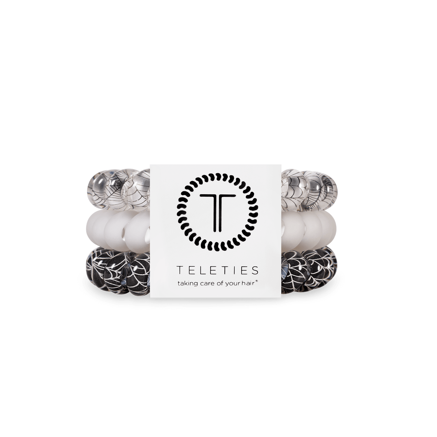 TELETIES - Webbed Large Hair Ties in Black White - Large