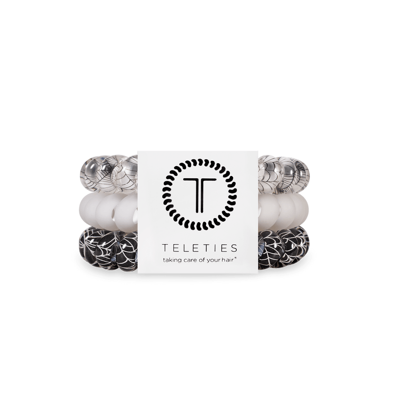 TELETIES - Webbed Large Hair Ties in Black White - Large - Image 1