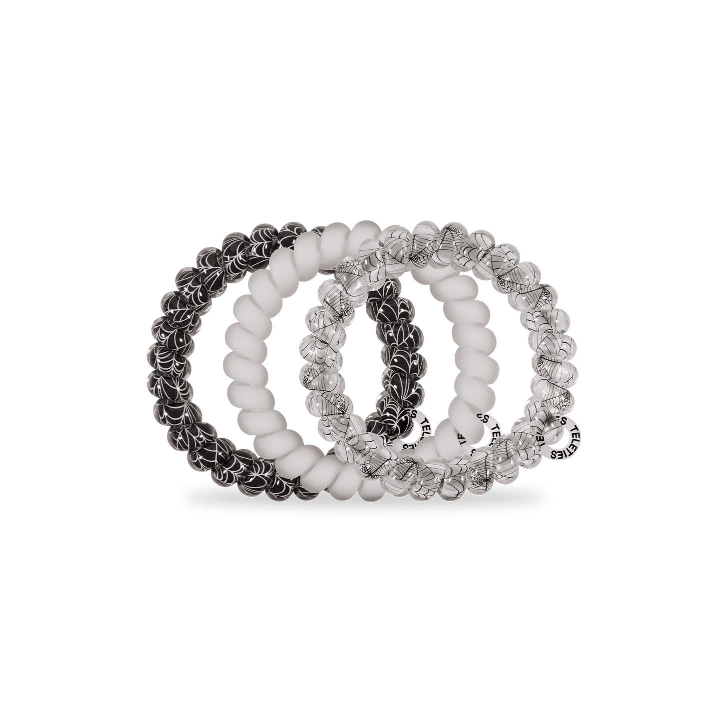 TELETIES - Webbed Large Hair Ties in Black White - Large