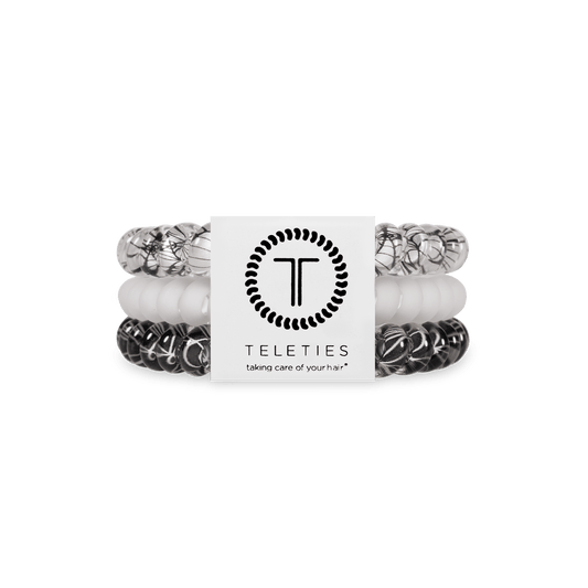 Webbed Small Hair Ties in Black White - Small