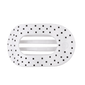White Polka Dot Party Large Flat Round Hair Clip
                in White - Large
            